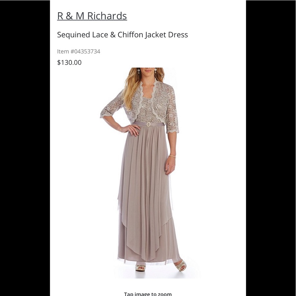 R & M Richards champagne color size 6 Dress